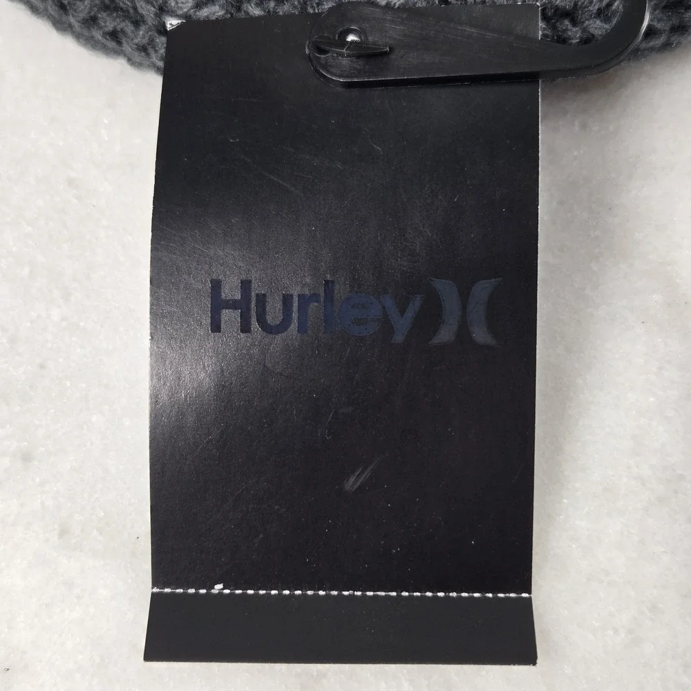 Hurley Gray/Slate Loose Knit Folded Max Cuff 2.0 Beanie Mens One Size Winter NWT